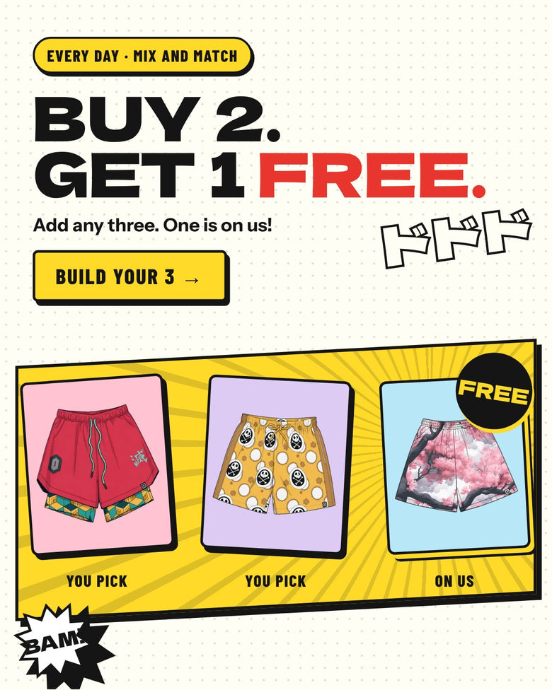 Every day, mix and match. Buy 2, get 1 free. Add any three, one is on us. Build your 3