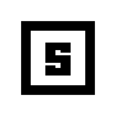 Monochrome image of geometric squares within squares pattern.