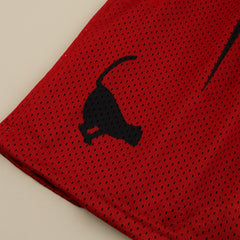 Cats Ultimate Mesh Shorts – cat emblem close-up