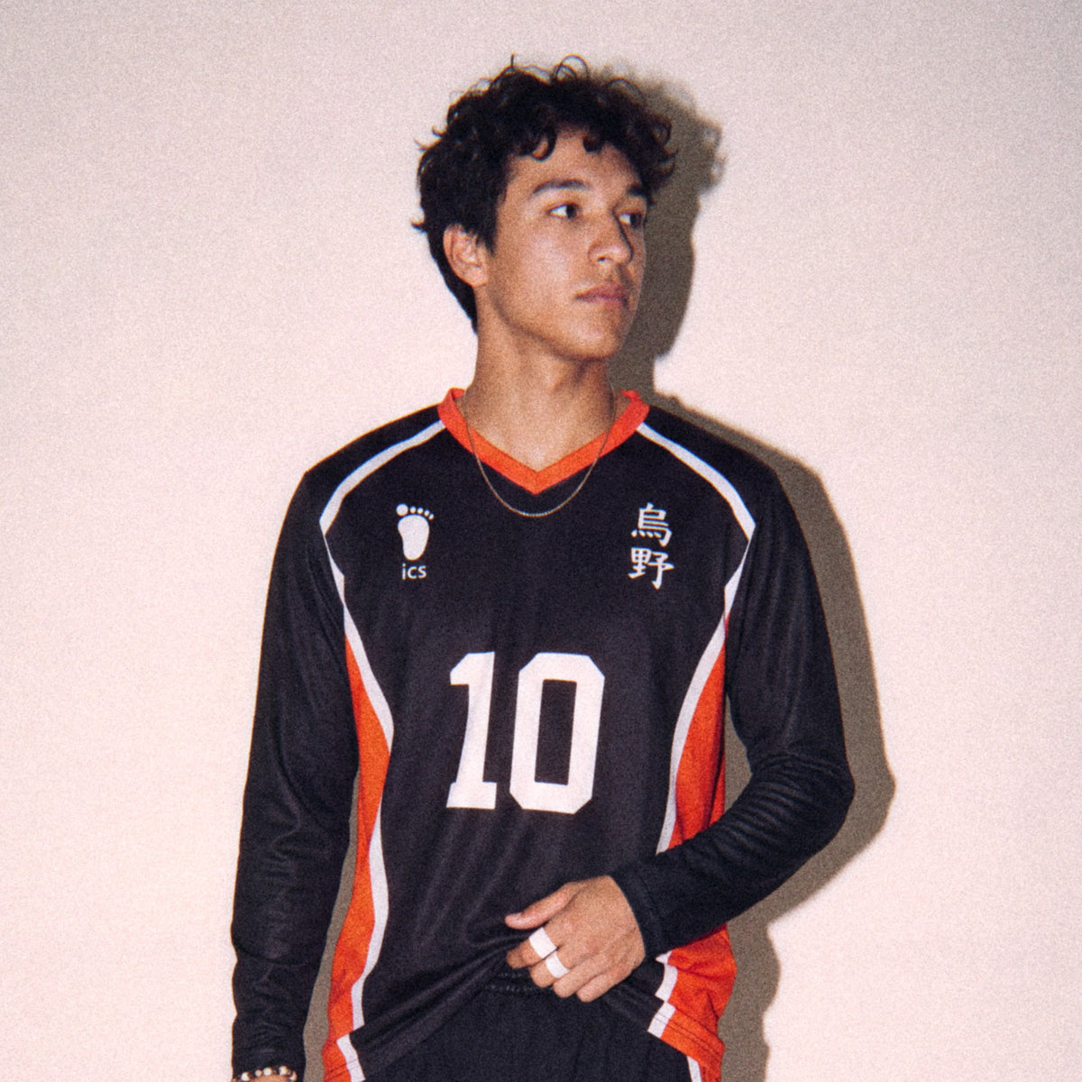 Crows long sleeve jersey on a model