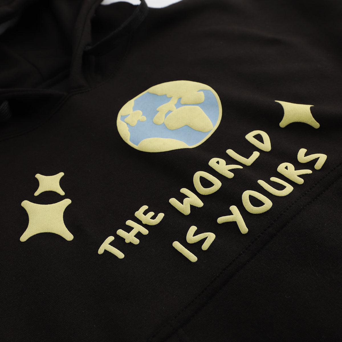 Puff Print Hoodie - The World is Yours